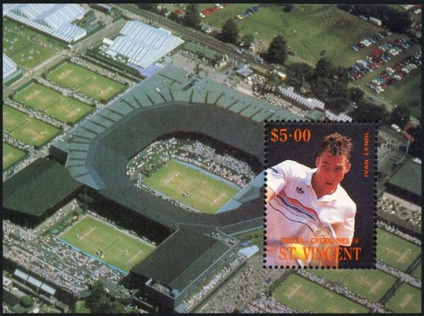 1988 International Tennis Players Unissued Souvenir Sheet 1988 International Tennis Players Unissued Souvenir Sheet